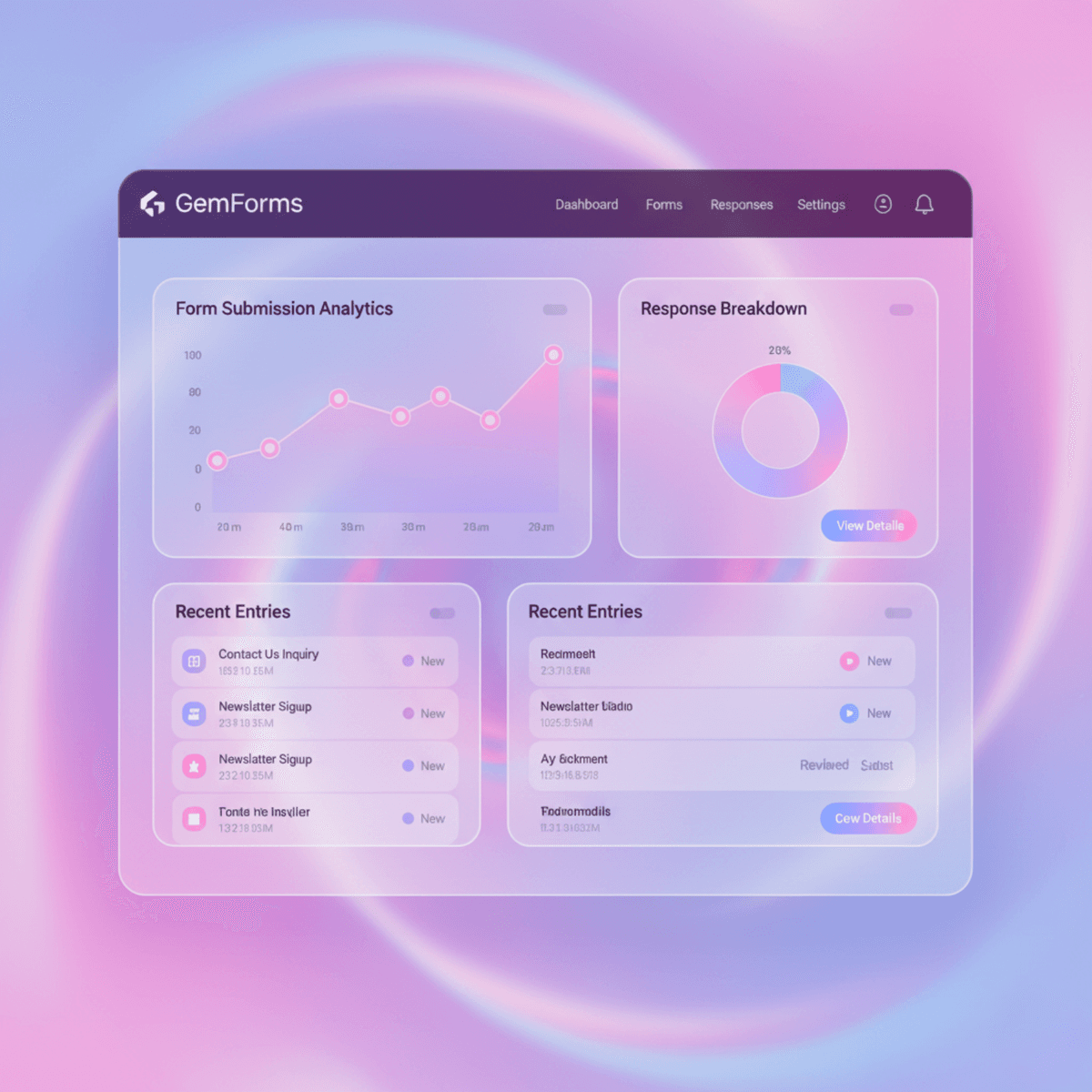 GemForms Dashboard Preview